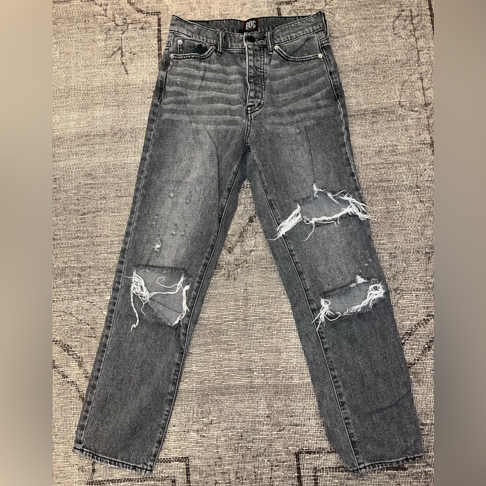 BDG Urban Outfitters Straight Leg Jeans Distressed Black